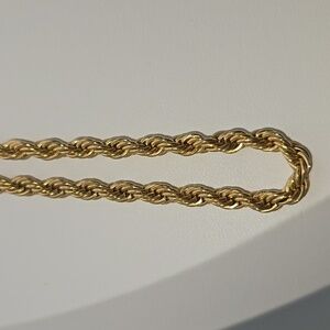 Rope Twisted Chain Necklace Everyday Classic Vintage Glamour Jewelry Gold 24''